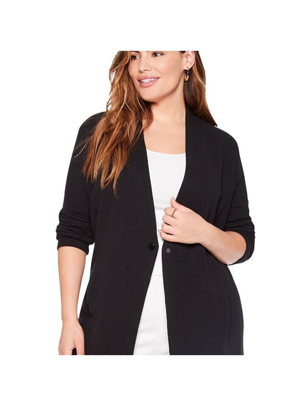 Nic & Zoe "Grace" Black Knit Cardigan Jacket Plus Size 3x